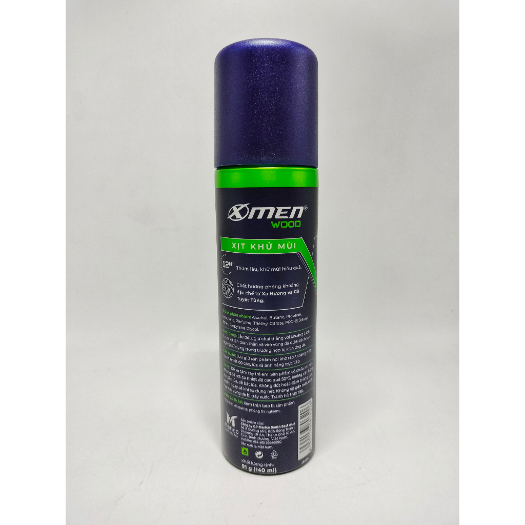 Xịt khử mùi toàn thân X-Men 140ml hương Wood