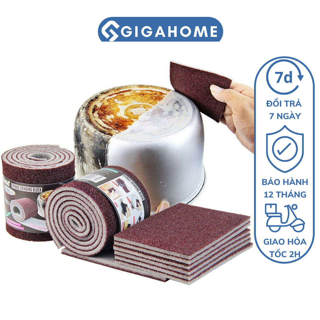 Cuộn Rửa Chén, Cọ Xoong Nồi, Đánh Bóng Bếp Gas 2 Mặt Chống Xước Dài 1m GIGAHOME 11969