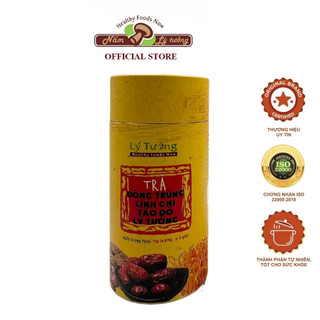 Trà đông trùng linh chi táo đỏ lý tưởng 55g, trà đông trùng hạ thảo