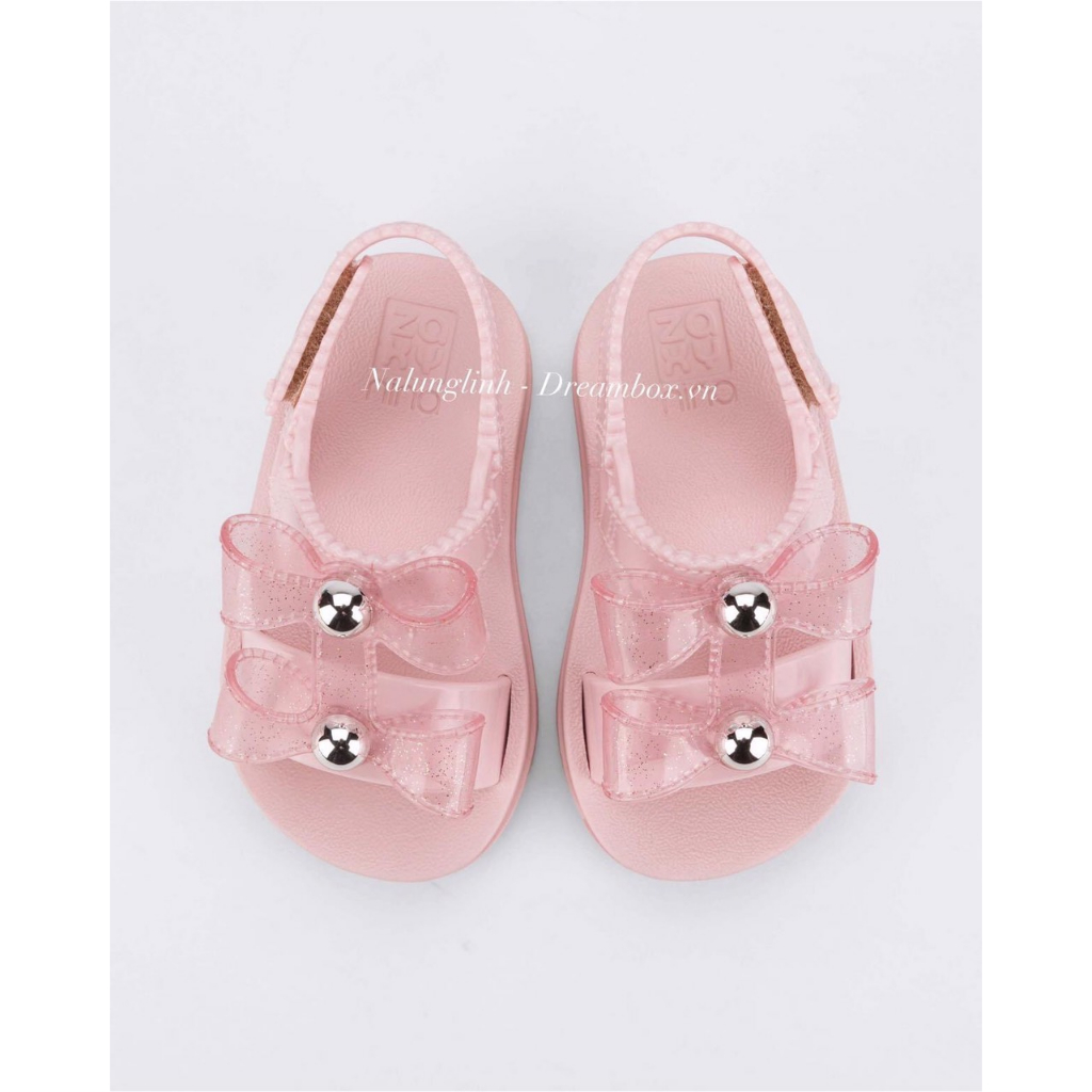 Sandal Zaxy nơ kép hồng nhạt