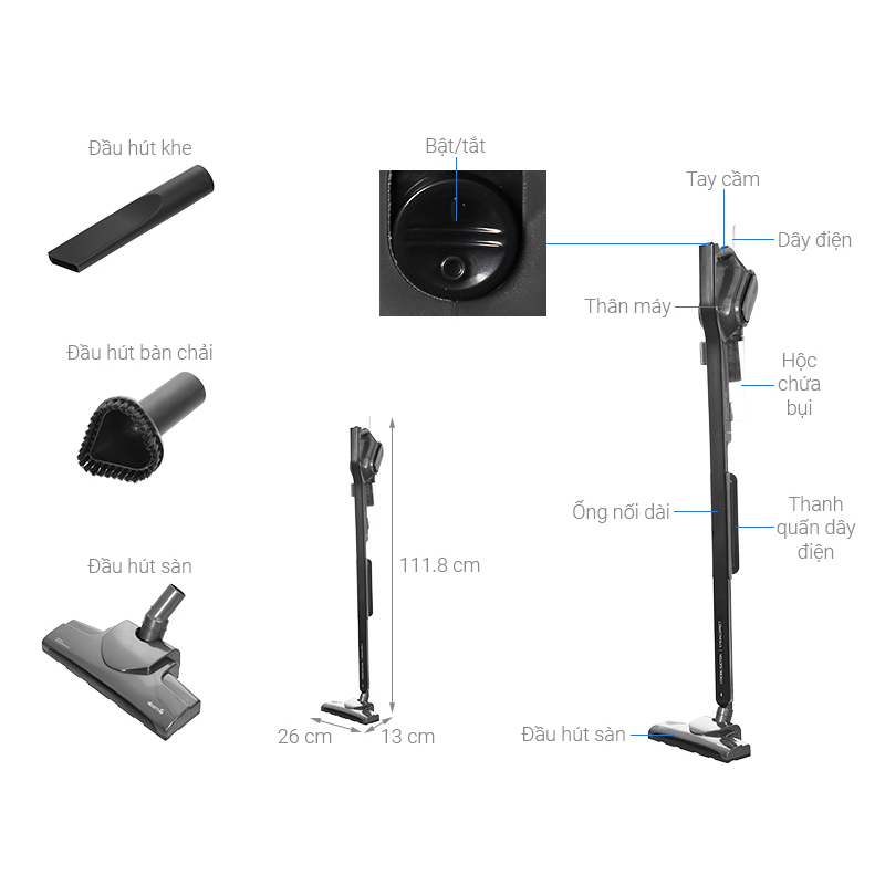 Máy hút bụi cầm tay Deerma DX118C  / DX700S Đen/ DX700 Trắng