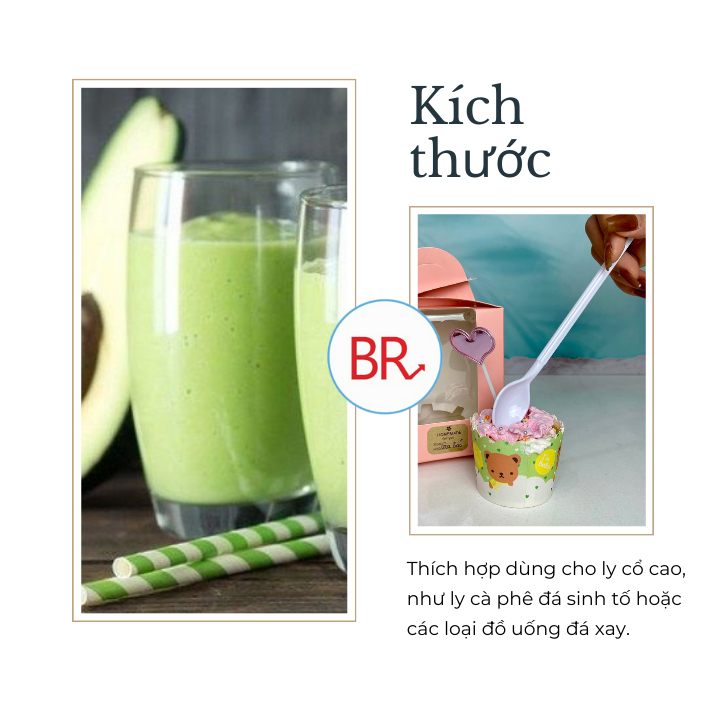 Thìa nhựa sinh tố dài 18,5cm chất liệu nhựa phíp cao cấp- Thìa sinh tố, ăn dặm cho bé cán dài Song Long- Br 02001