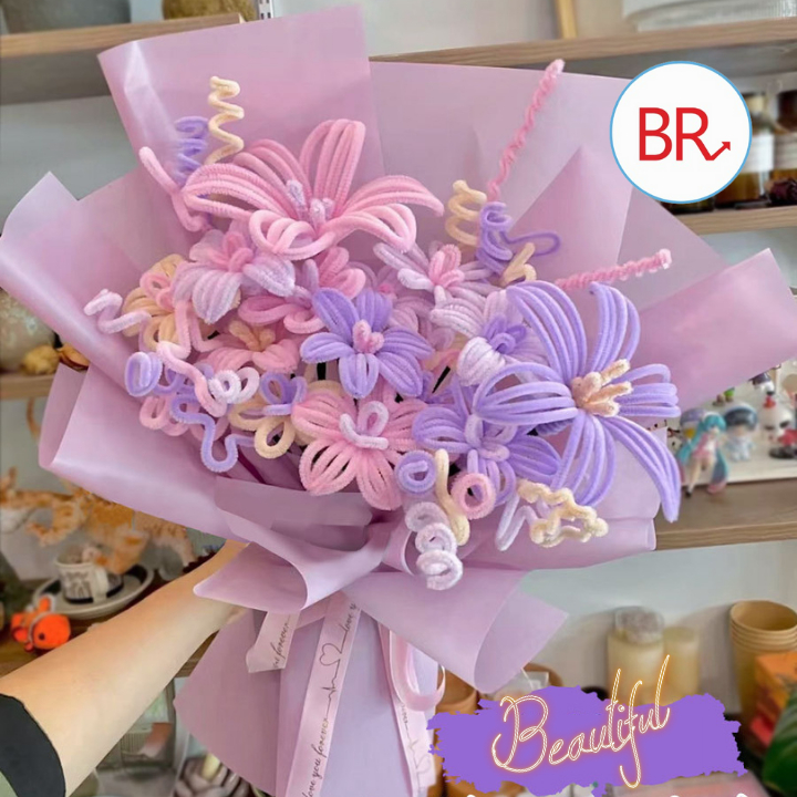 Set 100 dây kẽm nhung mix màu pastel làm đồ handmade- Dây kẽm lông nhiều màu làm đồ chơi hoa trang trí 02000