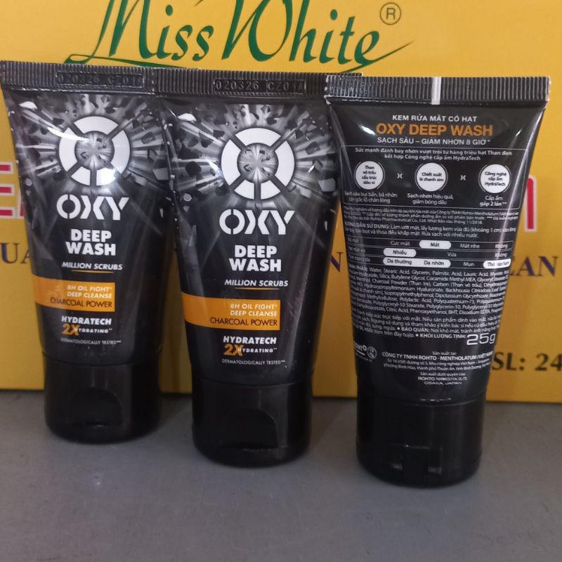 COMBO 3 SỬA RỬA MẶT OXY 25G MÁT LẠNH VÀ SẠCH SÂU CTY ROHTOMENTHOLATUM.