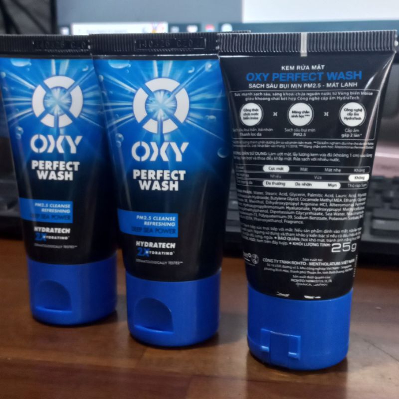 COMBO 3 SỬA RỬA MẶT OXY 25G MÁT LẠNH VÀ SẠCH SÂU CTY ROHTOMENTHOLATUM.