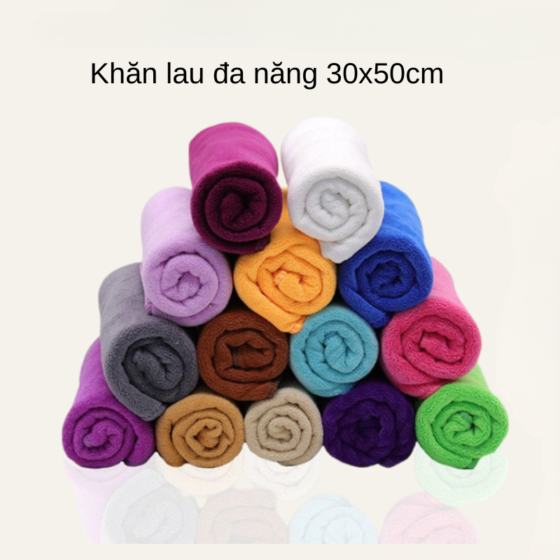 Khăn đa năng cao cấp dùng làm khăn nail, lau xe ô tô, lau chùi nhà bếp siêu thấm hút kích thước 30x50