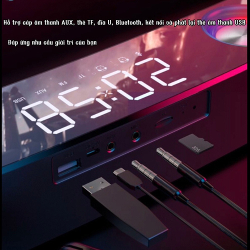 Loa Soundbar SH39 Bluetooth không dây có dây tiện lợi dùng cho điện thoại máy tính laptop có phím bấm đèn tráng gương