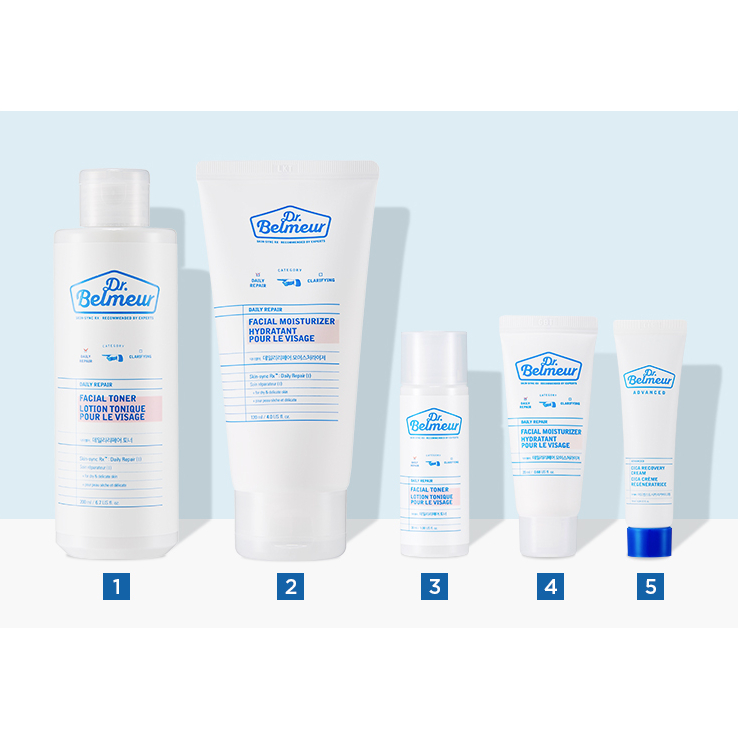 Bộ Dưỡng Phục Hồi Da - Dr. Belmeur Daily Repair Skincare Set
