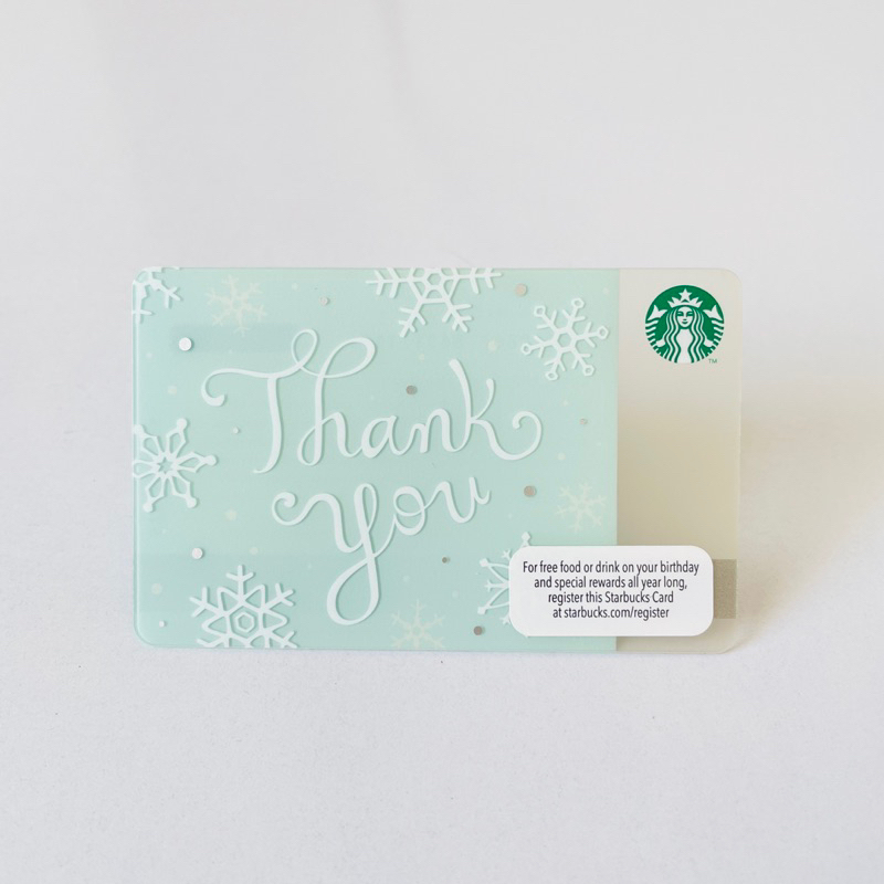 0230 THẺ STARBUCKS NHỰA US 2013 THANK YOU SNOWFLAKE, thẻ có trầy (thẻ đã sử dụng, dùng để sưu tầm)