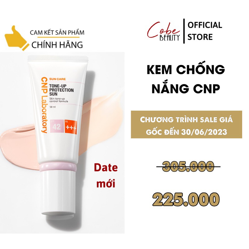 kem chống nắng vật lý CNP nâng tone da LABORATORY Tone Up Protection Sun SPF42 PA+++ 50ml Chính Hãng