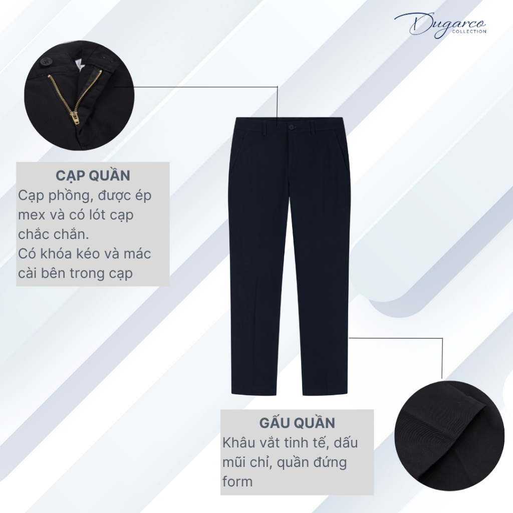 Quần Âu Kaki Nam DUGARCO Form Regular Fit Co Giãn Cao Cấp Phong Cách Trẻ Trung 233CM002