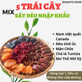 Mix trái cây sấy dẻo 4 loại ( mơ sấy dẻo, chà là khô nguyên cành, nho khô, nam việt quất sấy) SHOP THÚY ANH