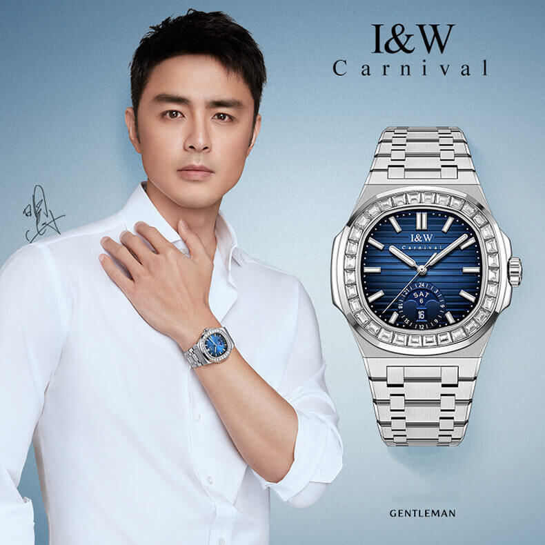 Đồng hồ nam chính hãng IW Carnival IW735G-1 ,kính sapphire,chống xước,chống nước 50m,Bh 24 tháng,máy cơ (automatic)