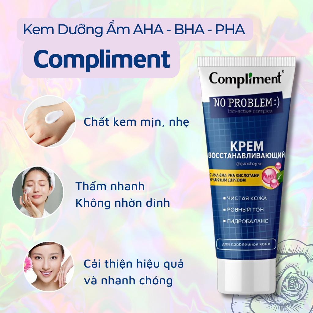 Kem Dưỡng Compliment No problem AHA-BHA-PHA Phục Hồi, Tái Tạo Da Dầu Mụn 50ml