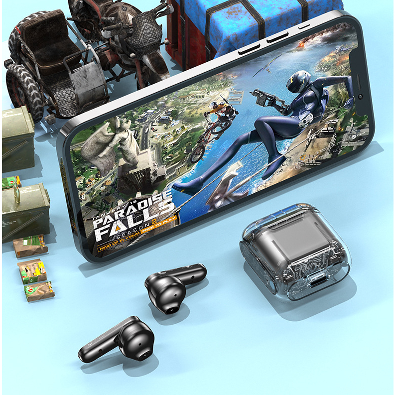 Tai nghe không dây TM10 TWS Trong Suốt Chất Lượng Cao , Chip 5.3 , Có Mic Đàm Thoại , Bảo Hành 12 Tháng