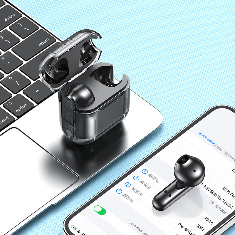 Tai nghe không dây TM10 TWS Trong Suốt Chất Lượng Cao , Chip 5.3 , Có Mic Đàm Thoại , Bảo Hành 12 Tháng