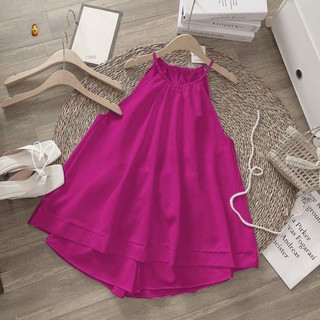 Đồ bộ nữ, set yếm dập ly dáng xòe quần short mềm mát