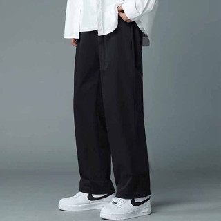  Quần baggy ống rộng suông Nam Nữ chất liệu kaki mềm mịn có size lớn dài hai màu đen trắng 