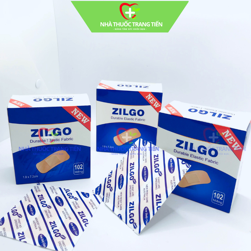 Băng Gâu ZILGO Hộp 102 Miếng Dán Vết Thương, Băng Cá Nhân Urgo, Băng Y Tế Sơ Cứu Vết Thương