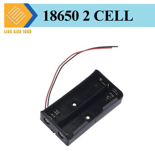Đế 2 pin 18650 mắt nối tiếp có dây điện