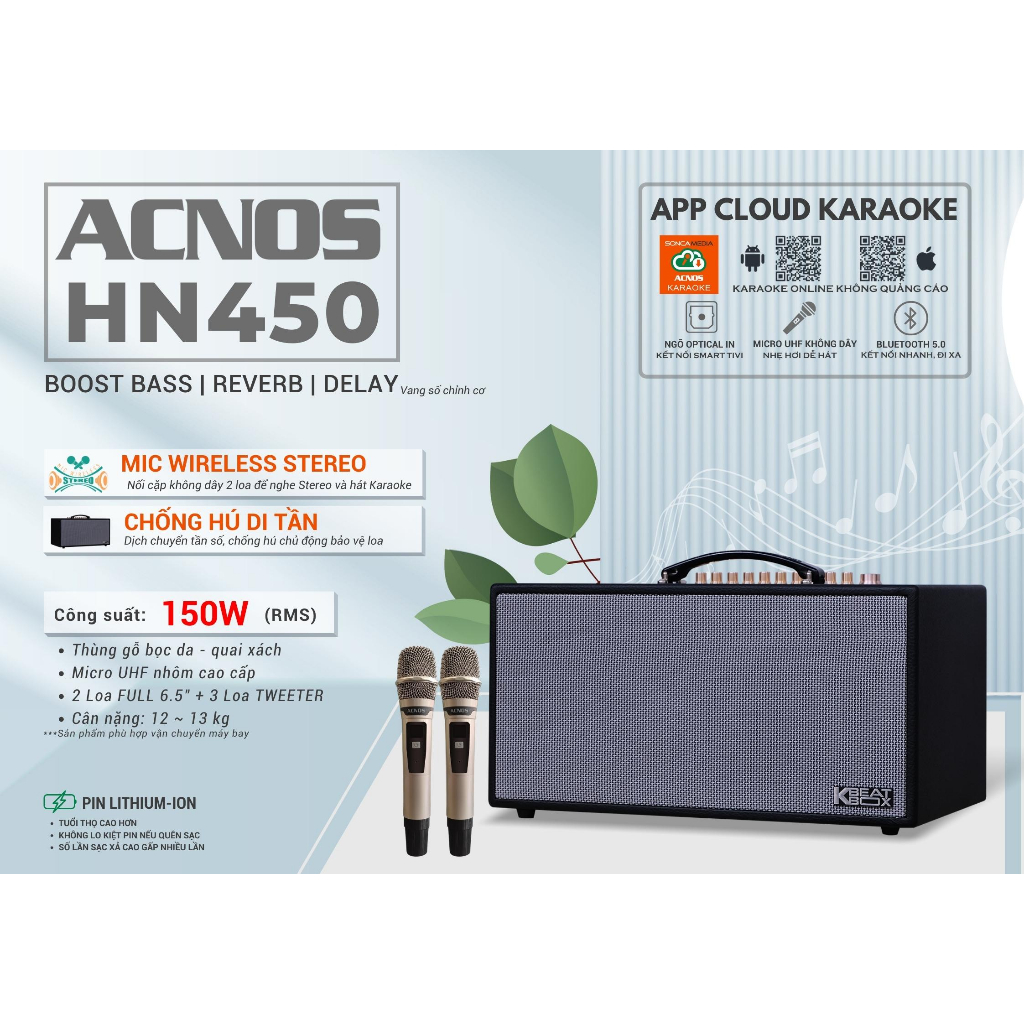 Dàn âm thanh di động xách tay ACNOS HN450