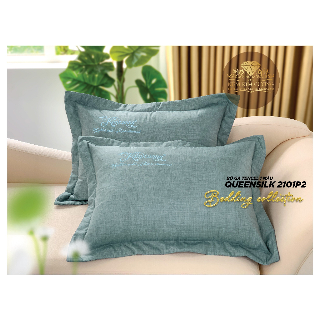 VỎ GỐI NẰM cỡ 45x65cm hàng 1 màuvải Tencel cao cấp chính hãng Nệm Kim Cương. Có thêm gối ôm, và ruột gối .