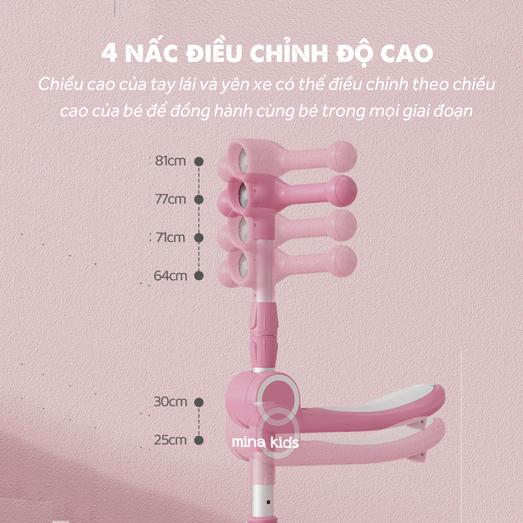 Xe trượt scooter cho bé từ 1-15 tuổi có đèn pha DREAM nhạc vui nhộn,giúp đạp đẩy chòi chân, đồ chơi trẻ em