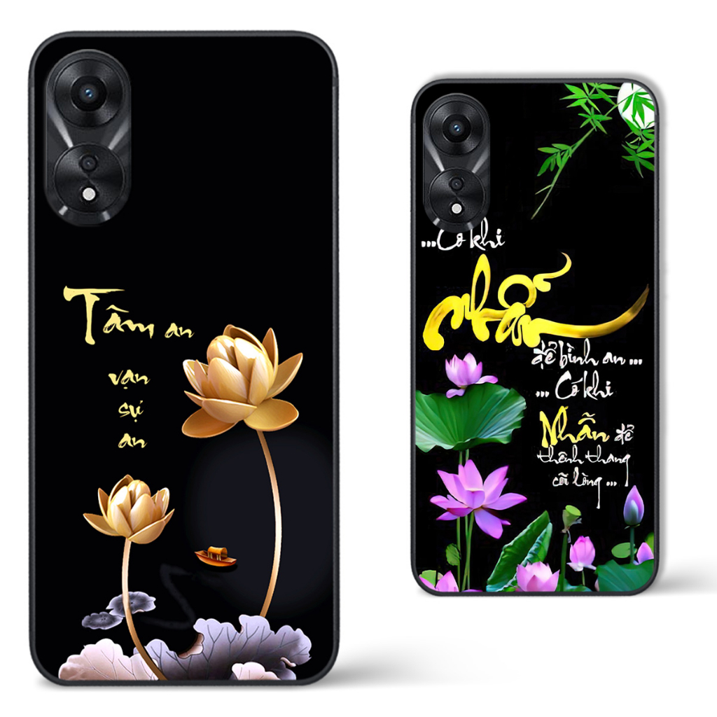 Ốp Oppo A58 / A78 / A1 5G / A98 5G hình thư pháp tâm an vạn sự an