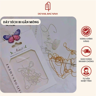 Set dây xích bi trang trí móng hạt tròn, dây bi nail cao cấp gắn móng siêu xinh