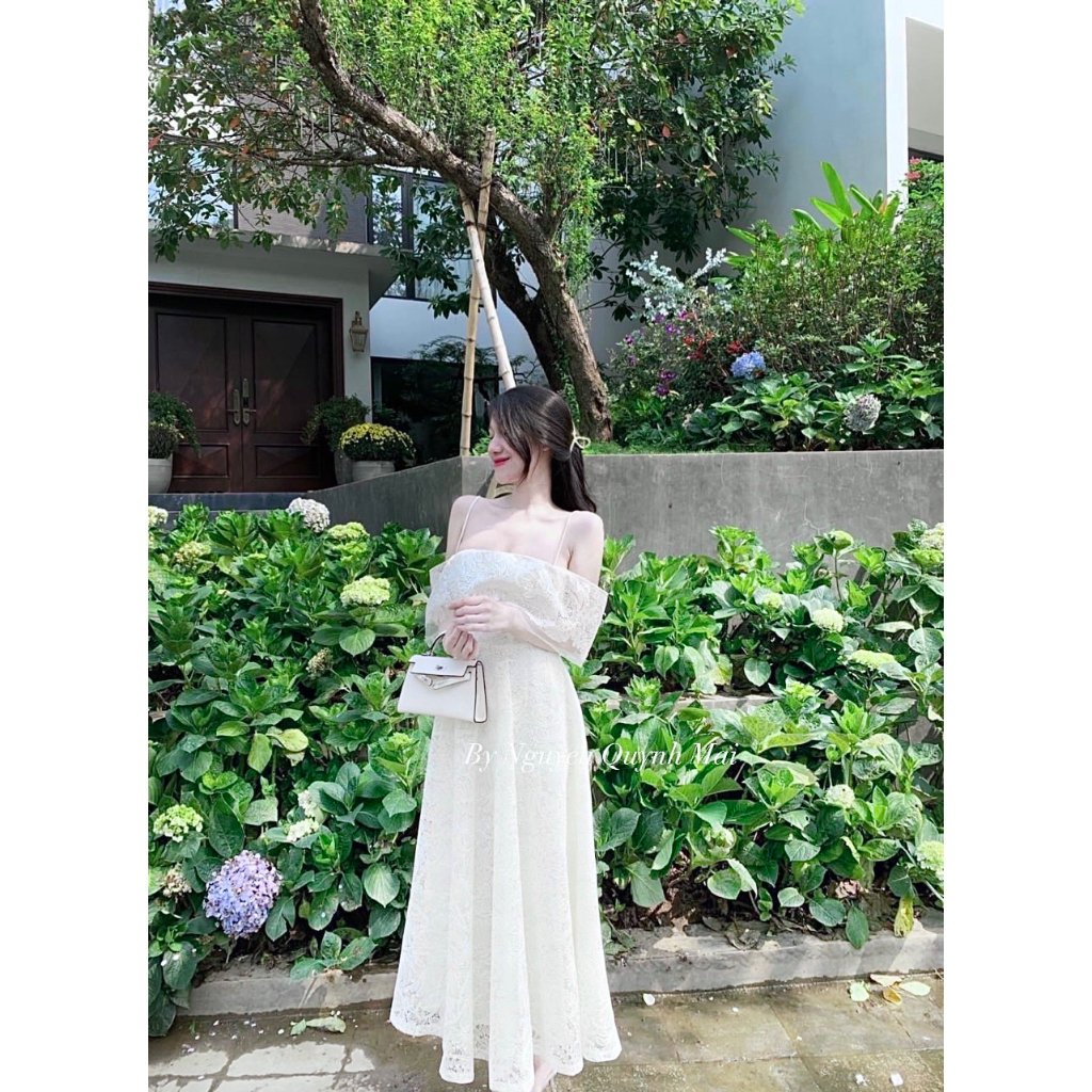 ĐẦM MAXI REN TRỄ VAI