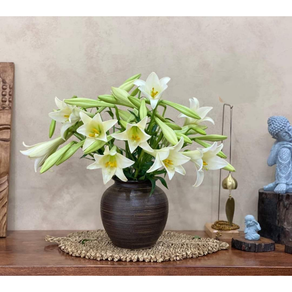 Vò cắm hoa, bình hoa gốm sứ Bát Tràng vân ganh siêu đẹp