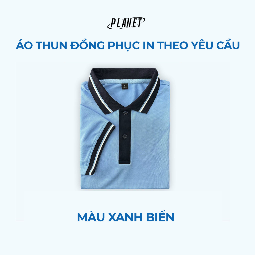 Áo Thun polo cá sấu poly Planet Đồng Phục Công Ty in theo yêu cầu làm áo nhóm, áo lớp, quán ăn, quán cafe