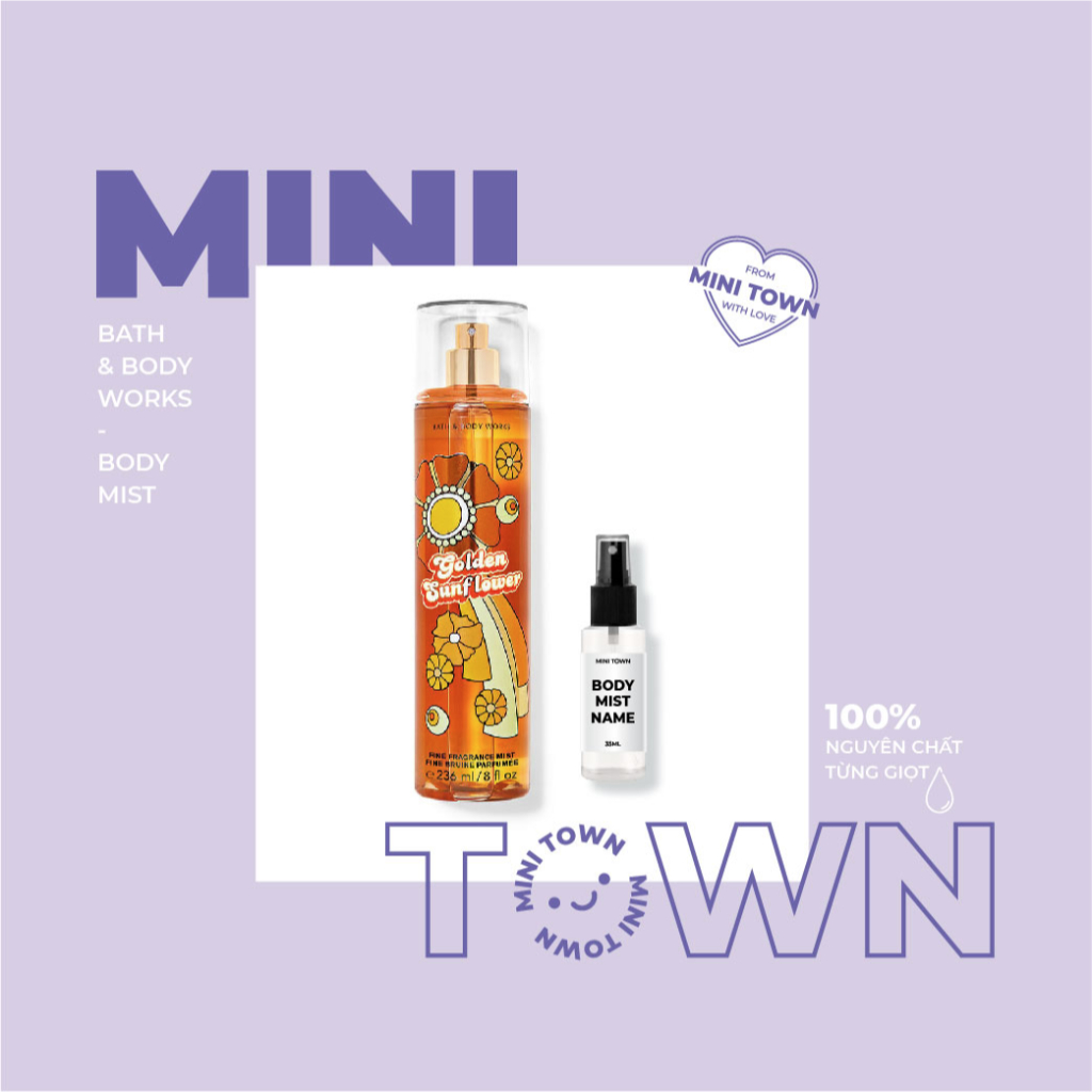 GOLDEN SUNFLOWER - Xịt Thơm Body Mist Sữa Dưỡng Thể Body Lotion lưu hương toàn thân Bath & Body Works