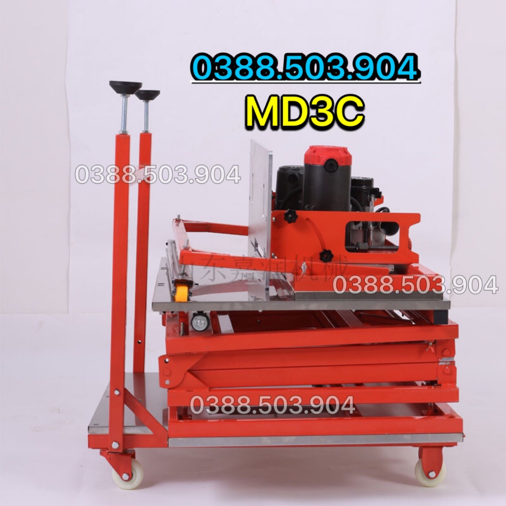 Máy cưa bàn trượt 2 lưỡi, nâng hạ lưỡi bằng điện, có hút bụi