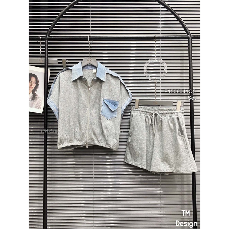 Set bộ viền ren áo tay liền kèm quần short!