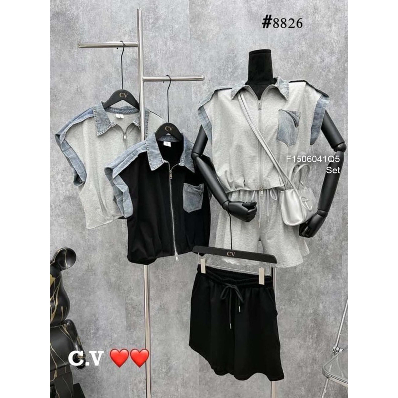 Set bộ viền ren áo tay liền kèm quần short!