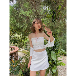 Maymee studio - Chân váy lụa viền ren - Gracie Skirt