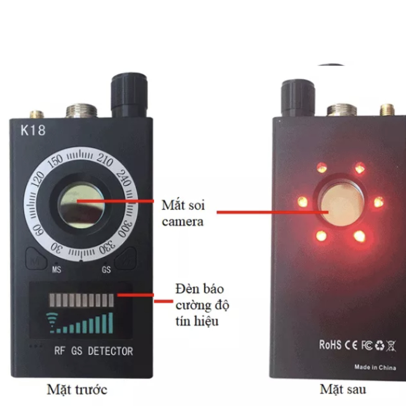 Máy Dò Sóng K18 | Thiết Bị Dò Phát Hiện Máy Đ.ịnh V.ị Ghi Âm Trên Xe Ô TÔ Nhà Nghỉ Tốt