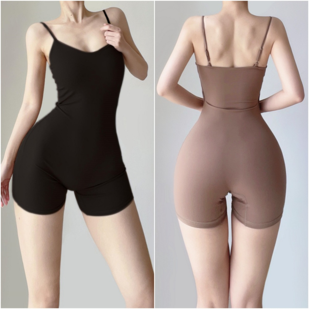 ĐỒ TẬP GYM, YOGA - Bộ đồ Jumpsuit short tập gym nữ, Vải thun mềm mịn bó sát body hai dây sexy