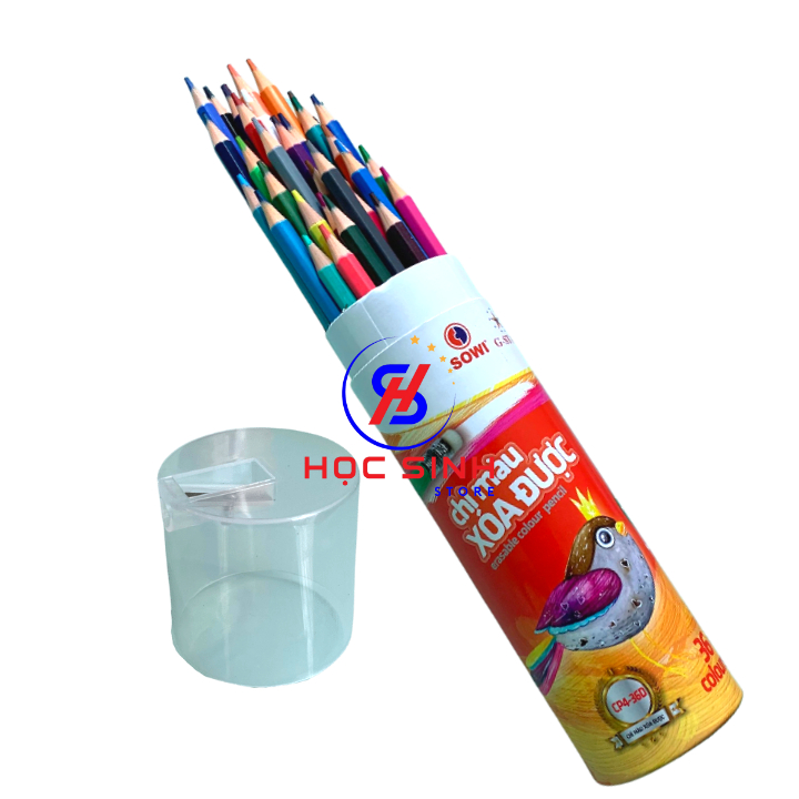 Lon 36 Cây Bút Chì Màu Xóa Được Gstar CP4-36D Thân Dài, Nắp Có Chuốt