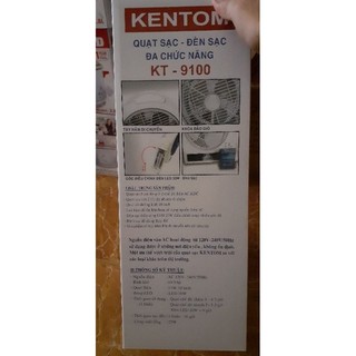 QUẠT SẠC ĐIỆN KENTOM CÓ ĐÈN 9200