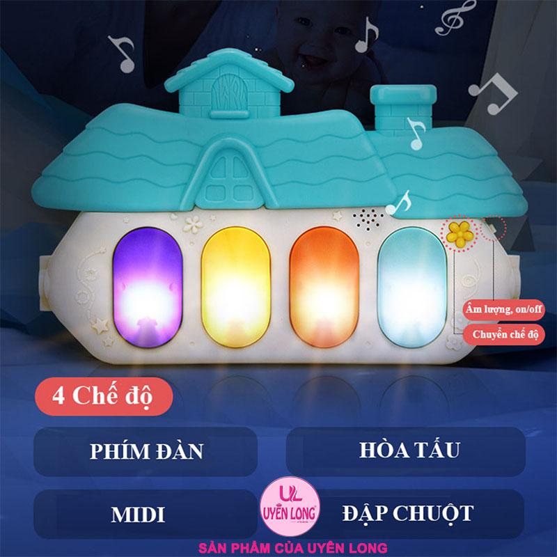 Thảm Nhạc Nằm Chơi Cho Bé Mẫu Mới Cao Cấp, Có Bàn Nhạc Đèn Piano Nhấp Nháy, Bé Rất Thích Thú