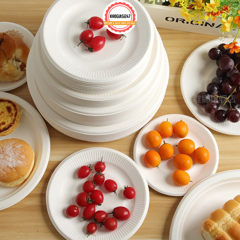 Set 50 đĩa nhựa dụng một lần, đĩa nhựa đựng thức ăn, hoa quả…. Dùng cho bữa tiệc, picnic, dã ngoại…. tiện dụng