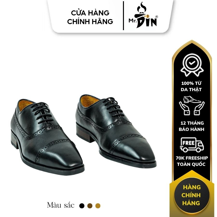 Giày Da Nam Oxford Da Thật Bảo Hành 12 Tháng MD012