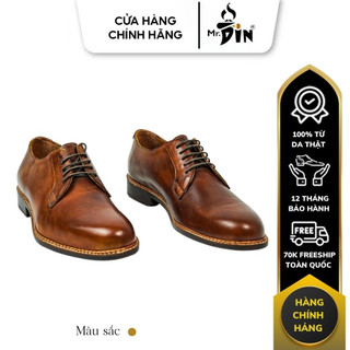 Giày tây derby màu da bò mr.din md002d