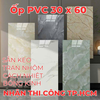 Tấm Ốp 3D PVC Tráng Nhôm Cao Cấp Cho Tường Nhà, Kích Thước 30x60, Sẵn Keo Dính