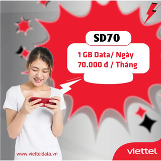 Sim 4G Viettel SD70 30GB/Tháng Tốc Độ Cao