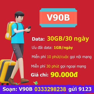 Sim Viettel 4G V90B 30GB/Tháng + Gọi miễn phí