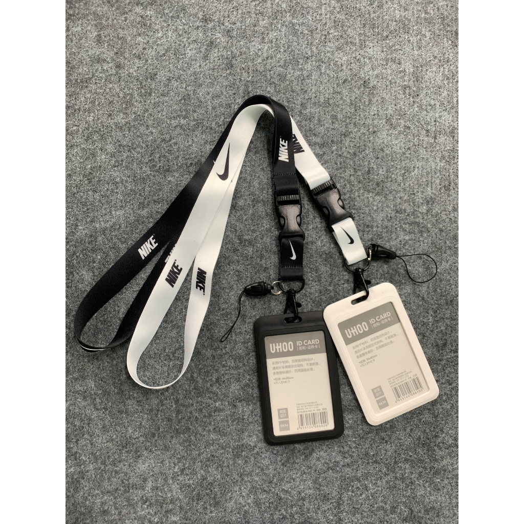 Dây đeo thẻ Thương Hiệu Trắng đen, Dây đeo thẻ Thương Hiệu có khóa cài, Dây đeo thẻ Thương Hiệu khóa treo