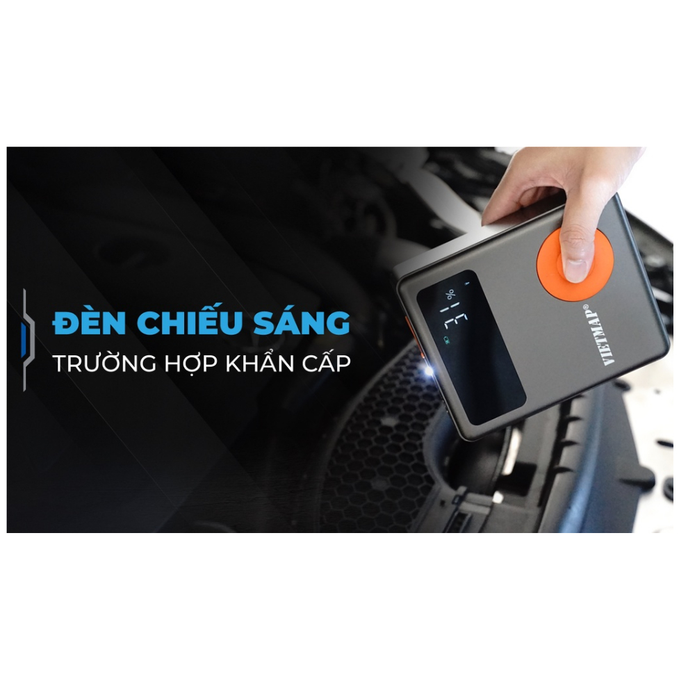 Bơm lốp kích bình Vietmap MF139 Pin 12.000 mAh, đa năng 4 trong 1 DK-MF139 - Hàng chính hãng